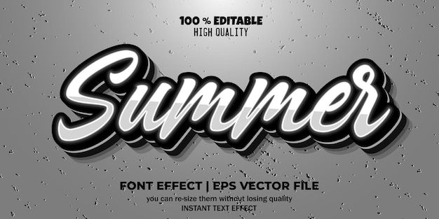 Editable font effect summer text style