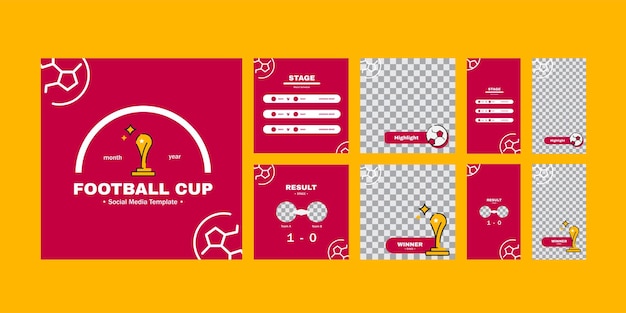 Editable football cup social media template