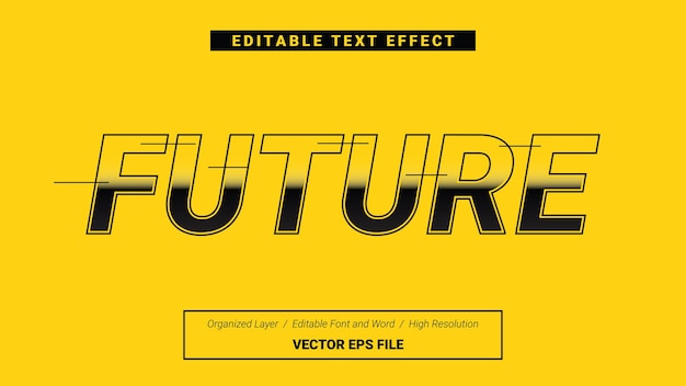 Editable Future Font Typography Template Text Effect Style Lettering Vector Illustration Logo