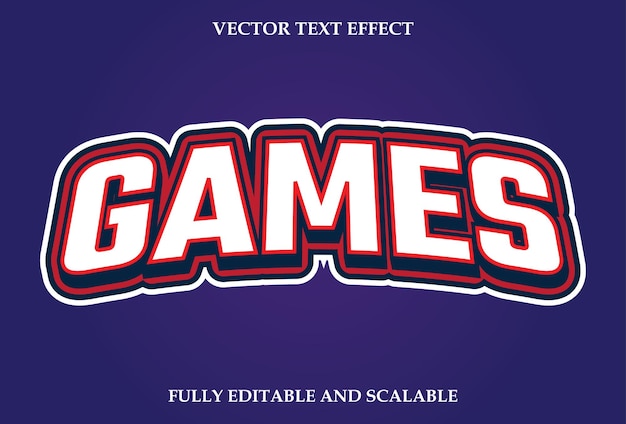 Editable games text effect with purple gradient color