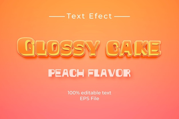 Editable glossy cake vector text effect template