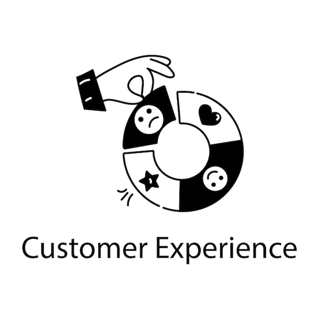 Editable glyph icon depicting customer experience