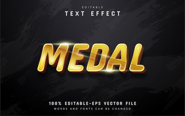 Editable gold medal text effect