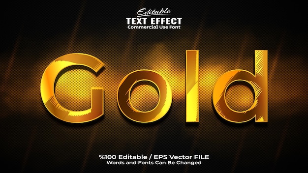 Editable Gold Text Effect