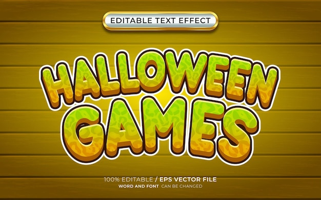 Editable Halloween Games 3D Text Effect Cartoon Style