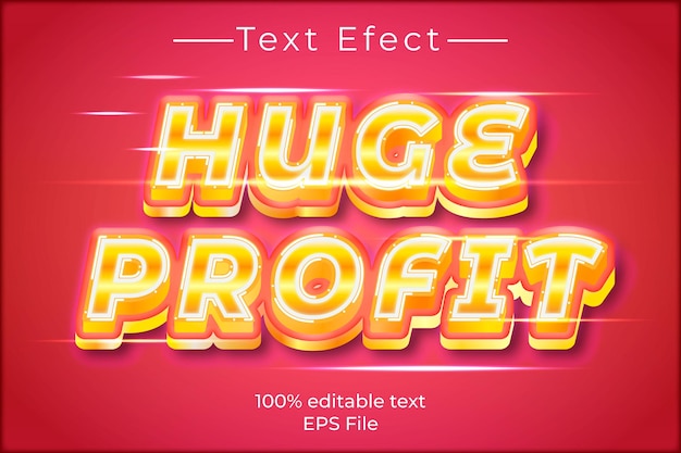 Editable huge profit text effect template