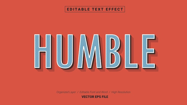 Editable Humble Font Typography Template Text Effect Style Lettering Vector Illustration Logo