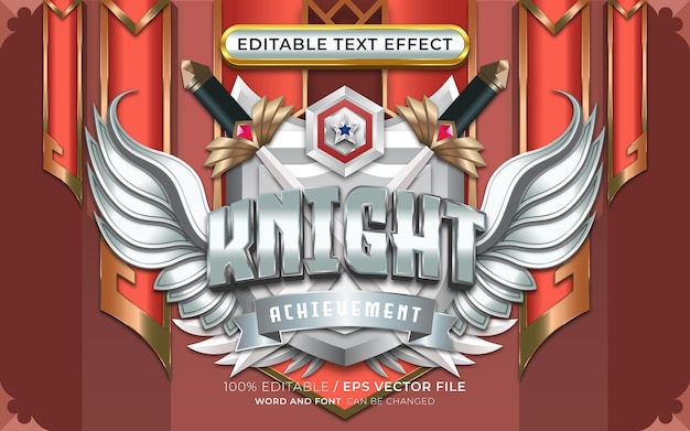 Editable Knight Text Effect with Winged Emblem