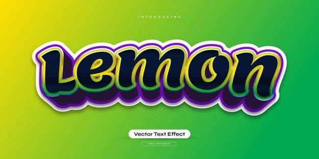 Editable Lemon Text with Cartoon Style Usable for Sticker or Tshirt Text Element