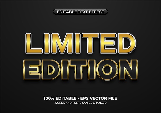 Editable limitededition text effect Luxury 3d black and gold text effect