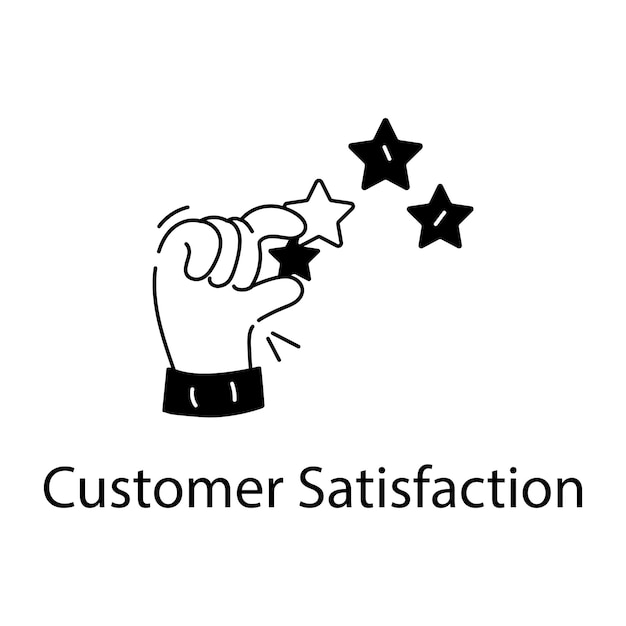 Editable linear icon depicting customer satisfaction