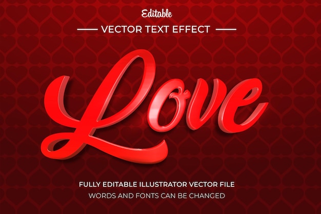 Editable Love Text Effect 3D Romantic Valentine Font Style for Valentines Day