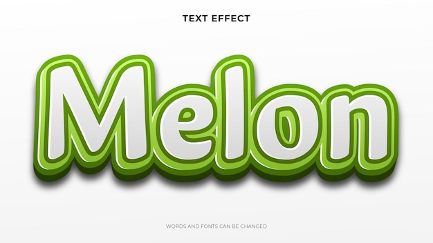 Editable melon text effect, green text effect