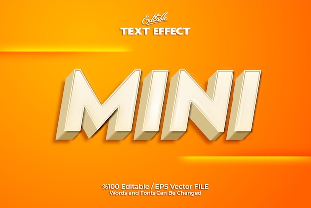 Editable Mini text effect written on a orange background