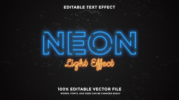 Editable Neon Light Text Effect on Dark Retro Background