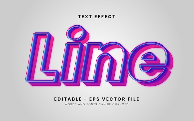 Editable neon line text effect