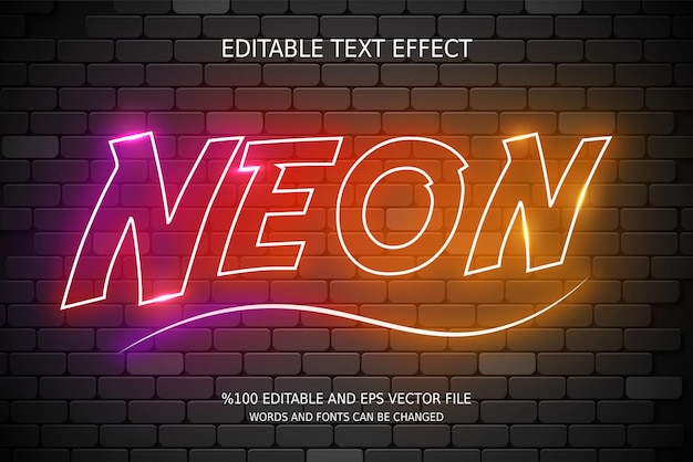 Editable Neon Text Effect