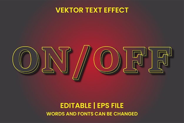 Vector editable on off effect text