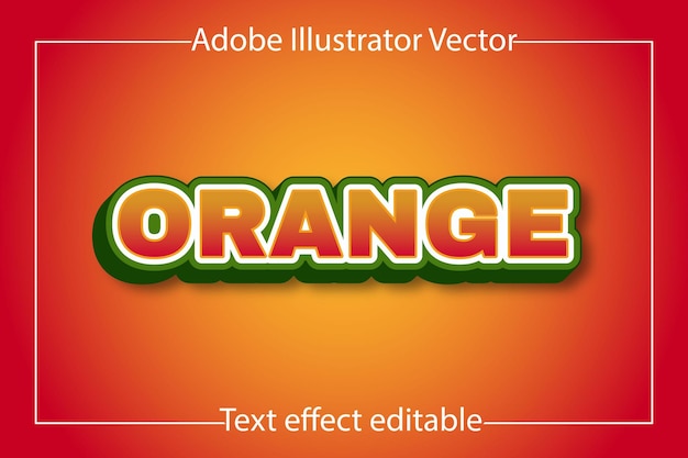 Editable orange style text effect