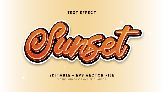 editable orange sunset text effect