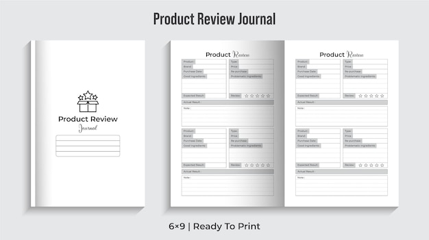 Editable Product Review Journal Kdp Interior Design Premium Vector