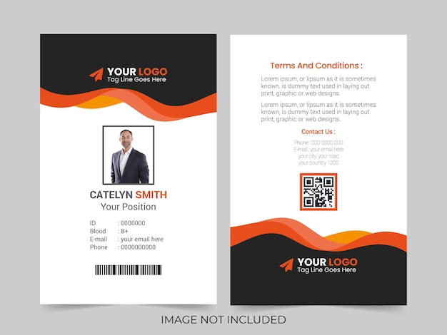 Editable Professional Corporate Modern abstract Id Card design template Vector