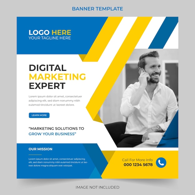 Editable Professional digital business agency marketing social media post and banner template design