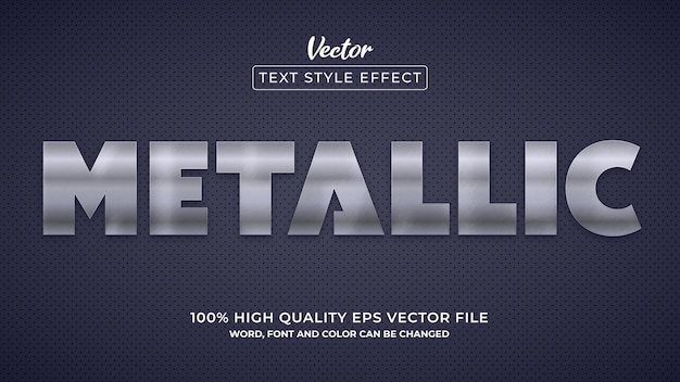 Editable Realistic Metallic Vector Text Effect Style