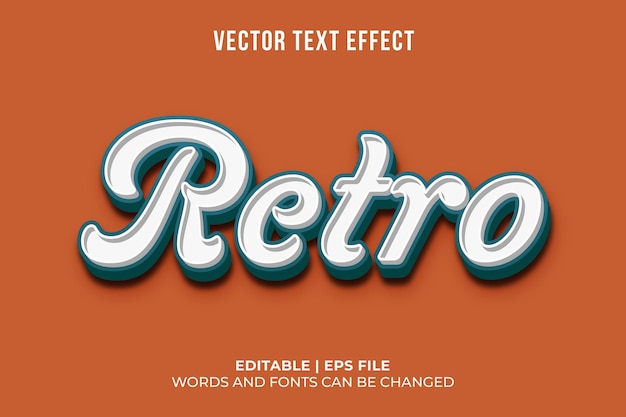 editable retro style text effect template