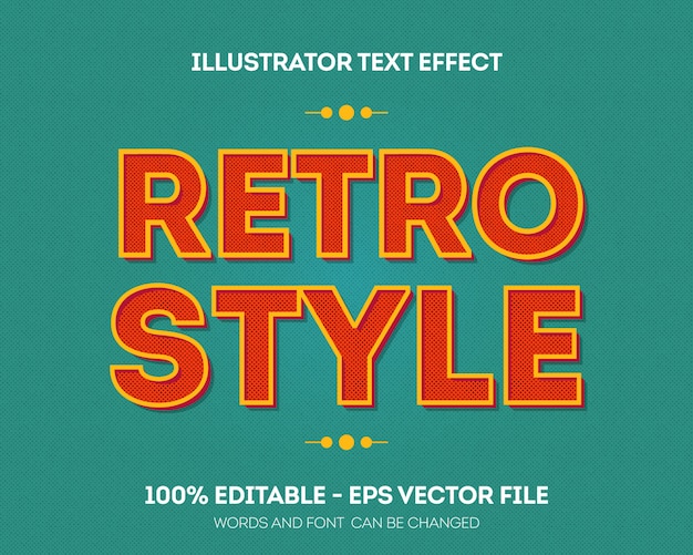 Editable Retro text effect template