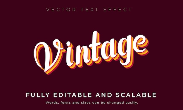 Editable retro text effect Vector