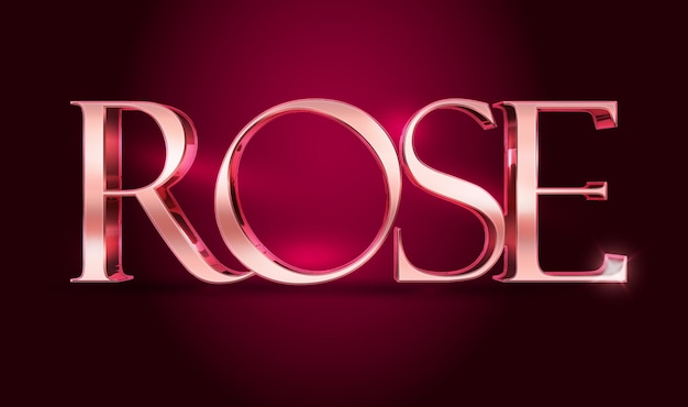 Vector editable retro text rose gradient color 3d mockup