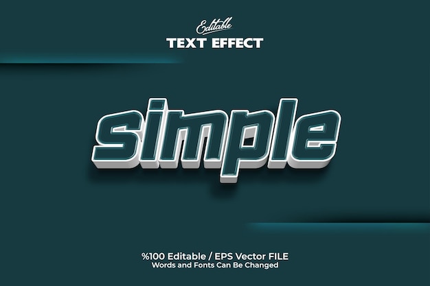 Editable 'Simple' text effect written on a Green background