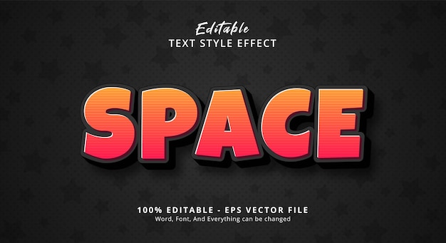 Editable Space text effect template