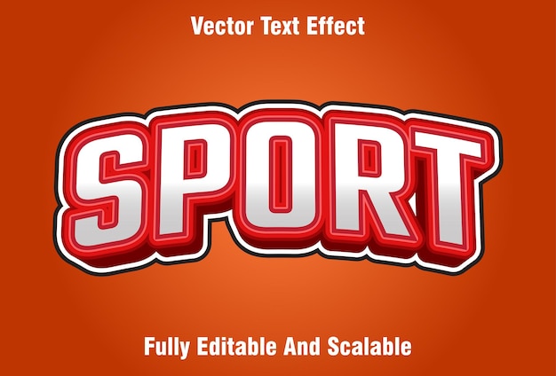 Editable sport text effect on red background