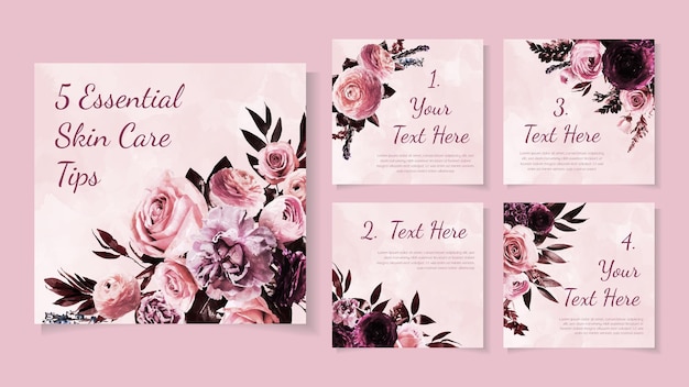 Editable Story background template in flower design for Stories Reels