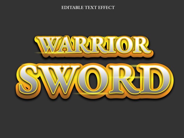 Editable sword text effect vector