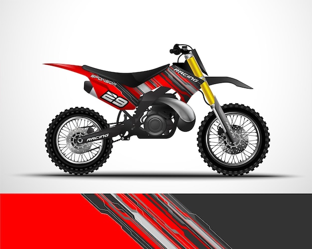 Editable template Motocross, Dirtbike, Motorcycle wrap decal and vinyl sticker design.