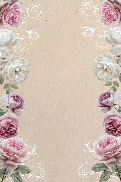 Vector editable template vintage flower frame design