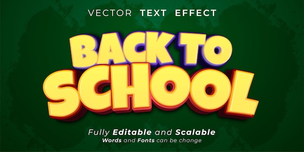 Editable text back to school 3d text style concept