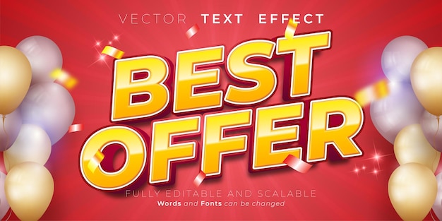 Editable text best offer sale banner suitable for business retail promotion