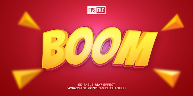 Editable text boom with red background