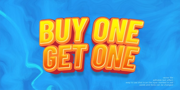 Editable text buy one get one 3d style text effect