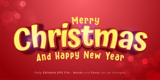 Editable text christmas with bold comic style effect