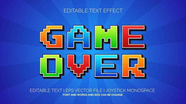 Editable Text Colorfull Game Over