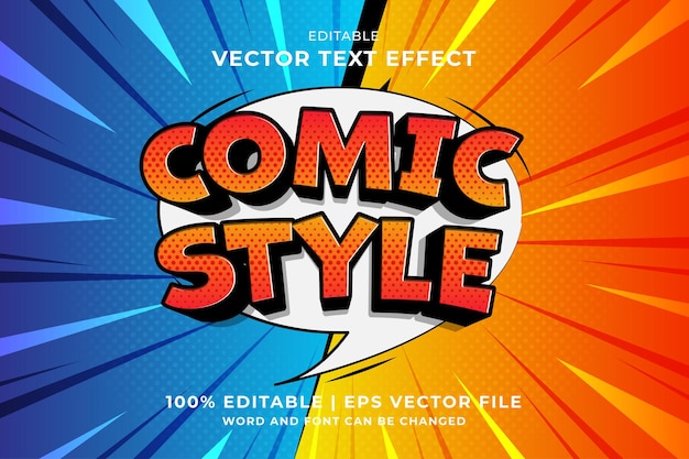 Editable text effect 3d Cartoon Comic style premium vector