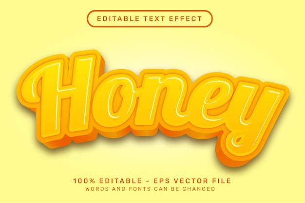 Editable text effect  3d honey style concept