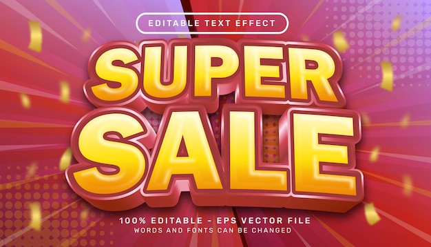 Editable text effect  3d sale text effect style concept