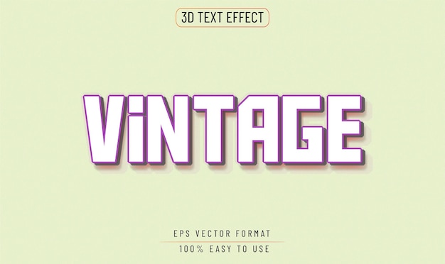 Editable text effect 3d Vintage alphabet style