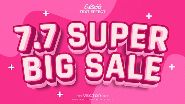 Editable text effect 77 Promotion Sale 3d template style